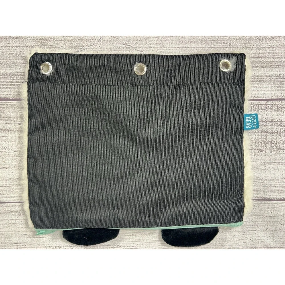 Pen+Gear 3-Ring Soft Plush Panda Binder Pencil Pouch with Glitter Eyes